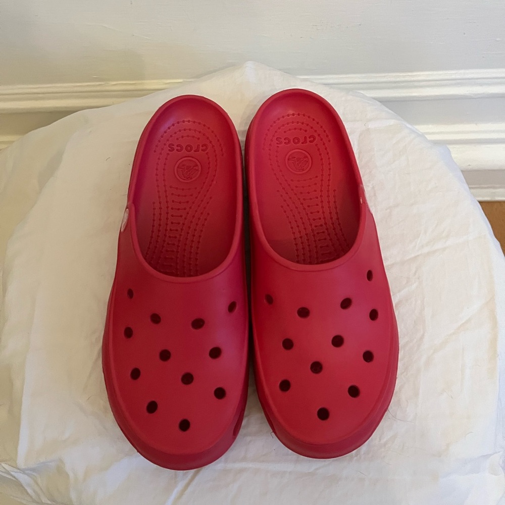 CROCS Bright Pink Slip Ons